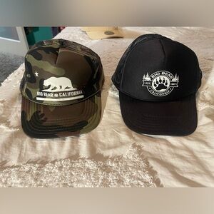 Set of two BIG BEAR HATS: Otto Green Camouflage Hat/Black and White